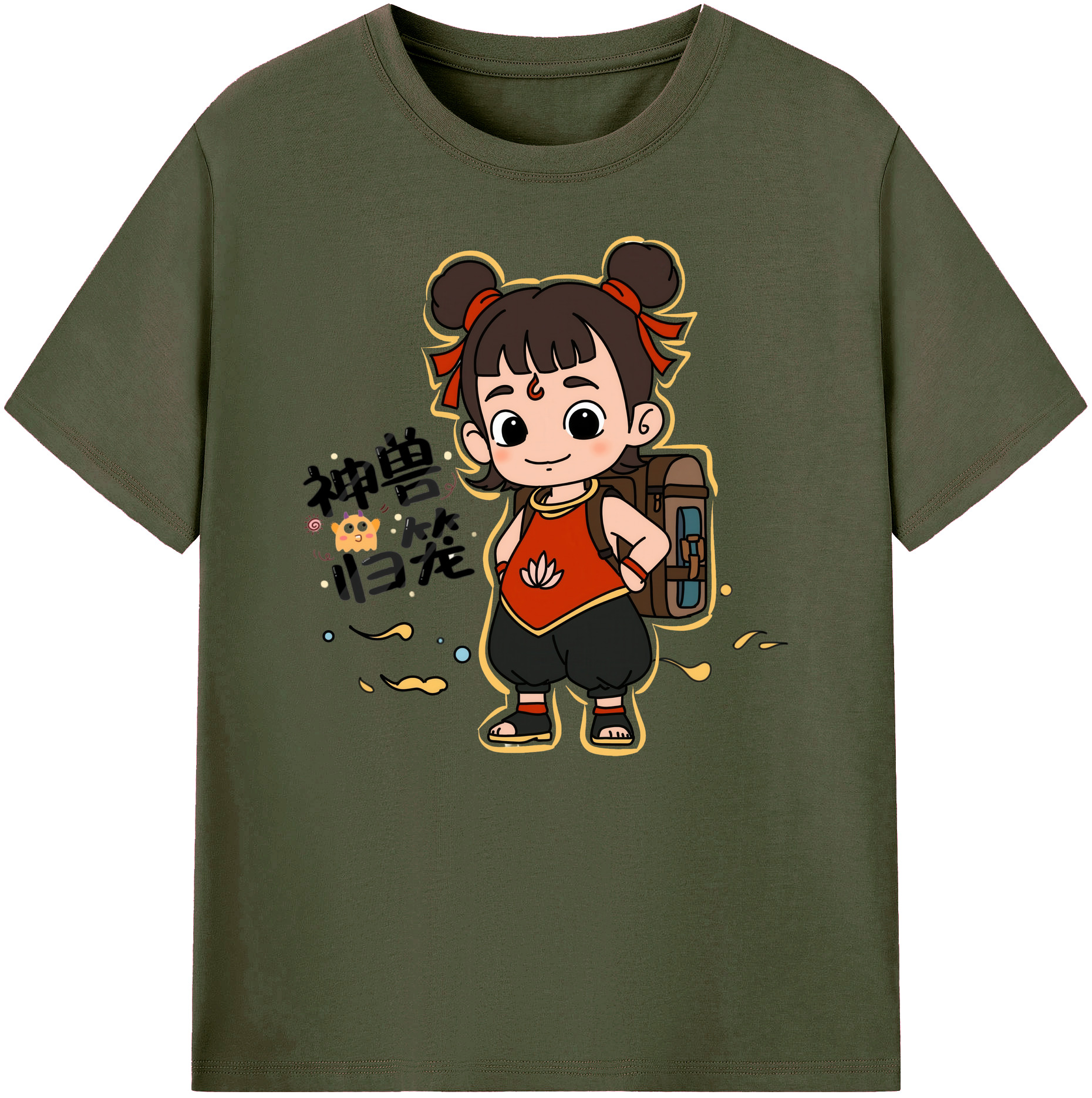 （画像用） Ne Zha 2 ナタ 魔童の大暴れ 綿100％ メンズ半袖Tシャツ｜肌触りやわらか＆通気性